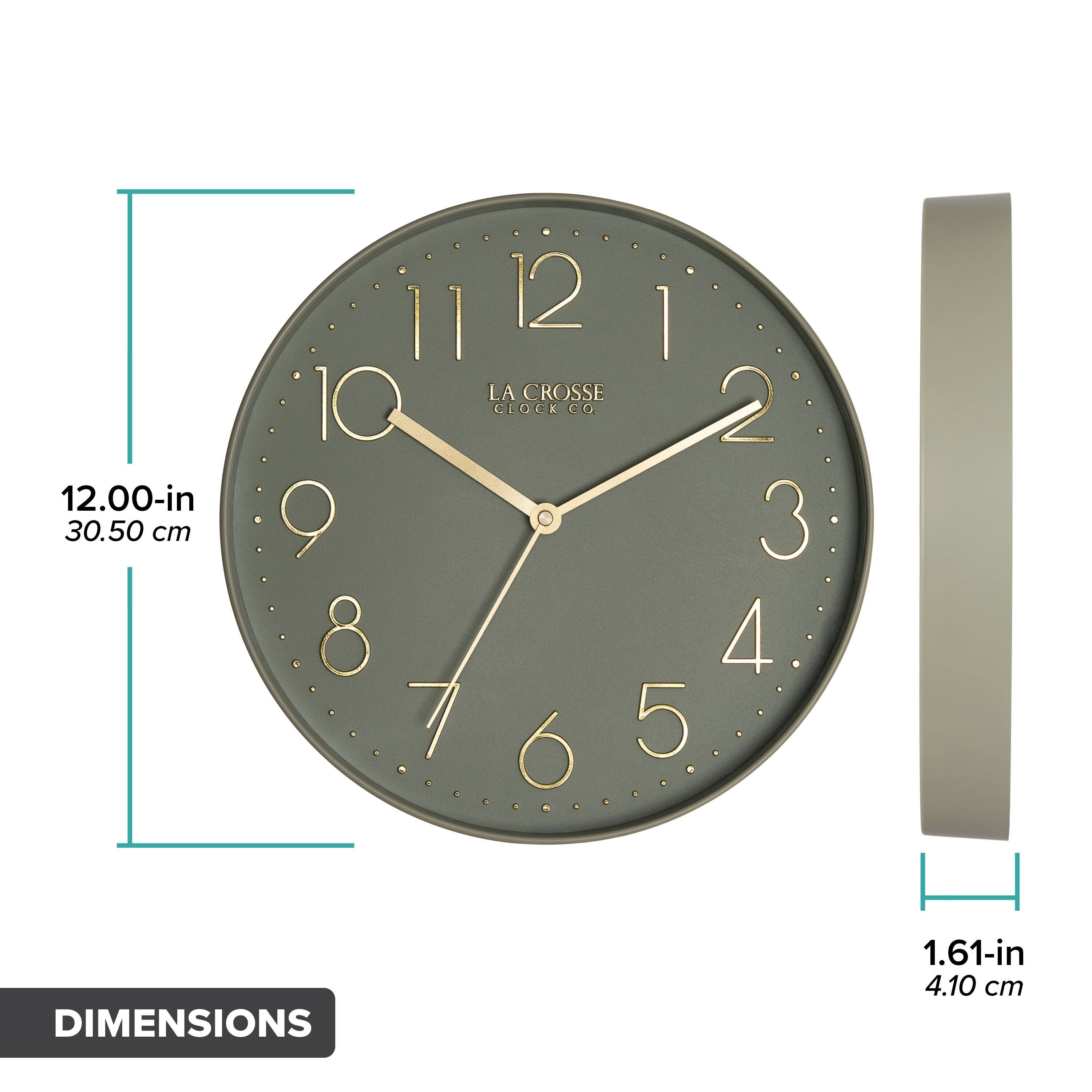 12.00-in  
30.50 cm  
11 12  
I LA CROSSE 10 CLOCK CO  
2 9 O 3 8 4 7 6 5  
DIMENSIONS  
1.61-in  
4.10 cm