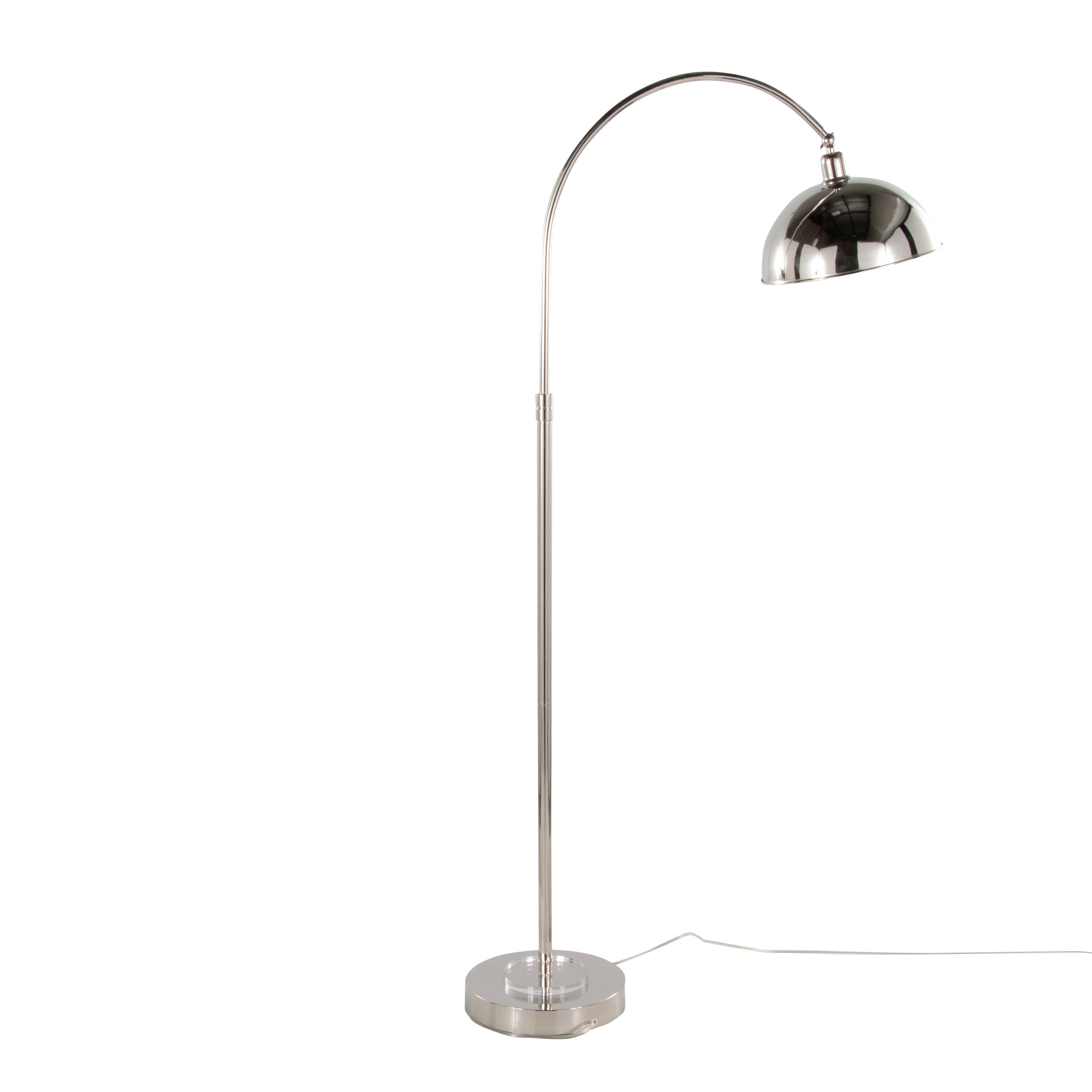 Alt View 8. Loheer - Loheer Crystal Floor Lamp Polished Nickel Tall Standing Light for Bedroom - Clear,Nickel,White.