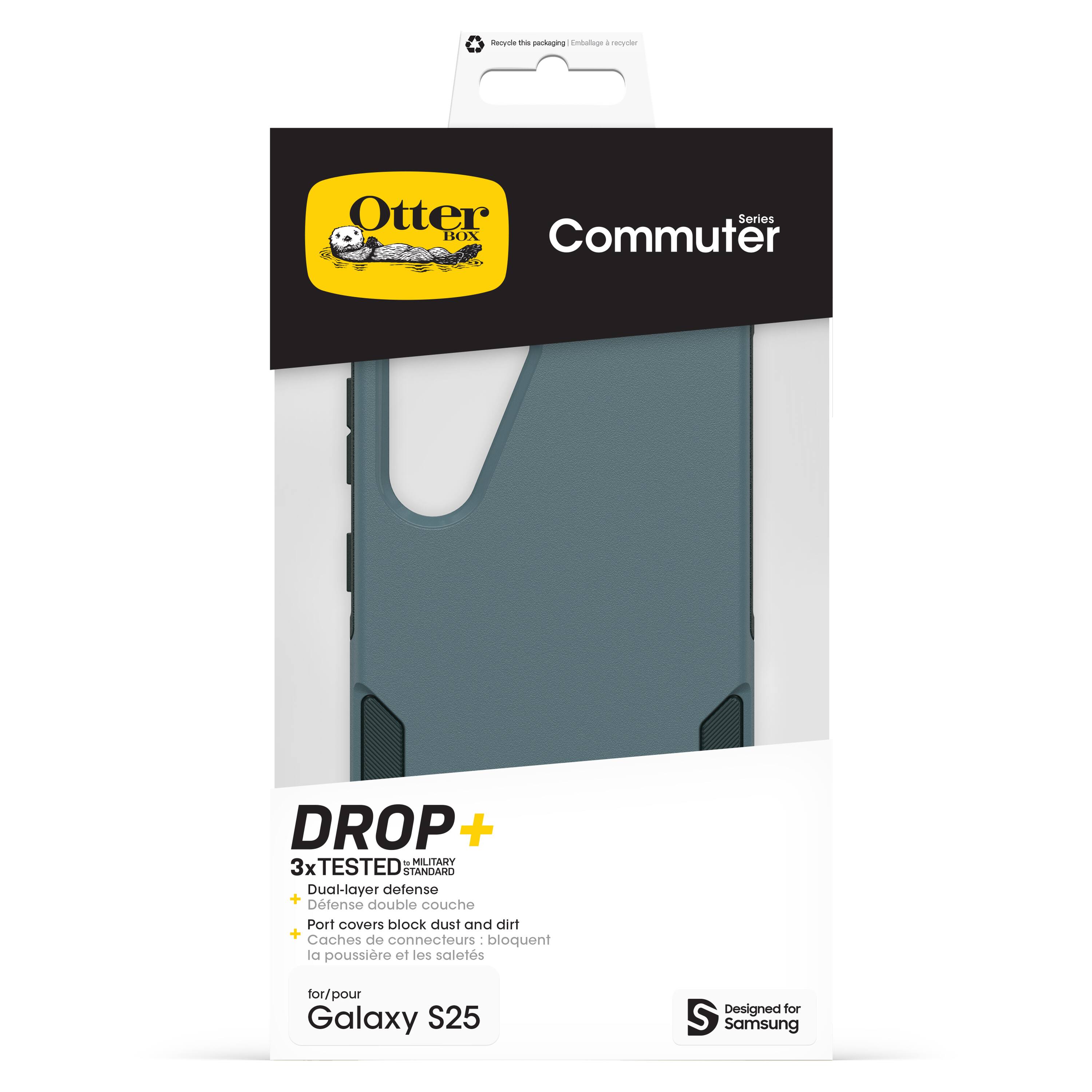 *cyda the packaging enbaloge - eeiter Otter Stories BOX Commuter DROP + T MILITARY 3xTESTED 3x STANDARD Dual-layer defense + Dtense double couche Port covers block dust and dirt Caches de connecteurs - bloquent la poussire el les saletos for/pour Galaxy S25 Designed for Samsung