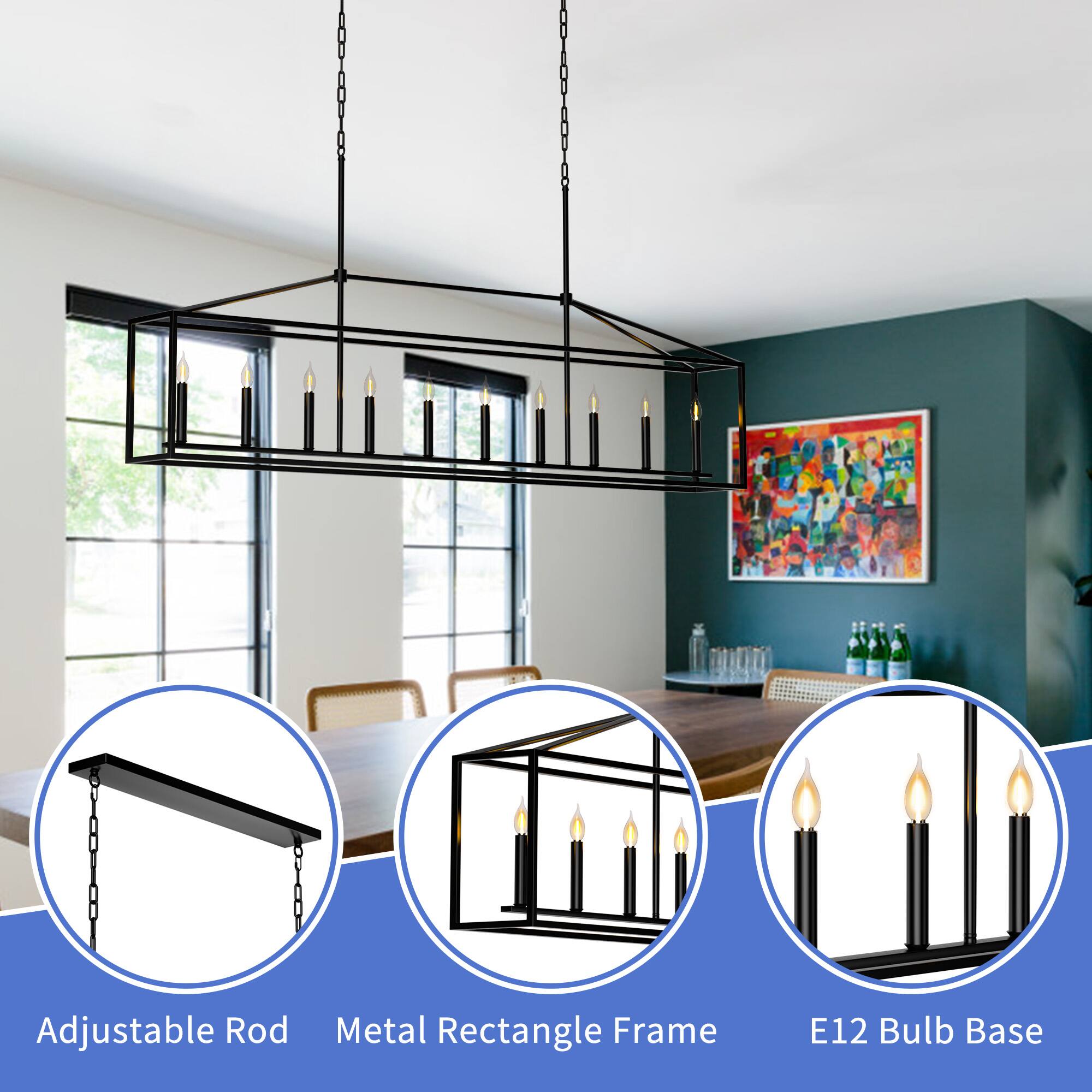 Adjustable Rod  
Metal Rectangle Frame  
E12 Bulb Base