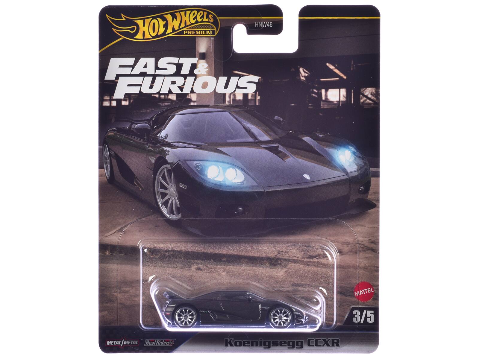Hot Wheels Premium HNW46 -- Fast & Furious  
Mattel 3/5 -- Metal / Metal  
Real Riders - Koenigsegg CCXR