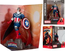 McFarlane Toys - Marvel 6.7" Captain America 1:10th Scale Collectible with Scene (All-New Captain America #1)