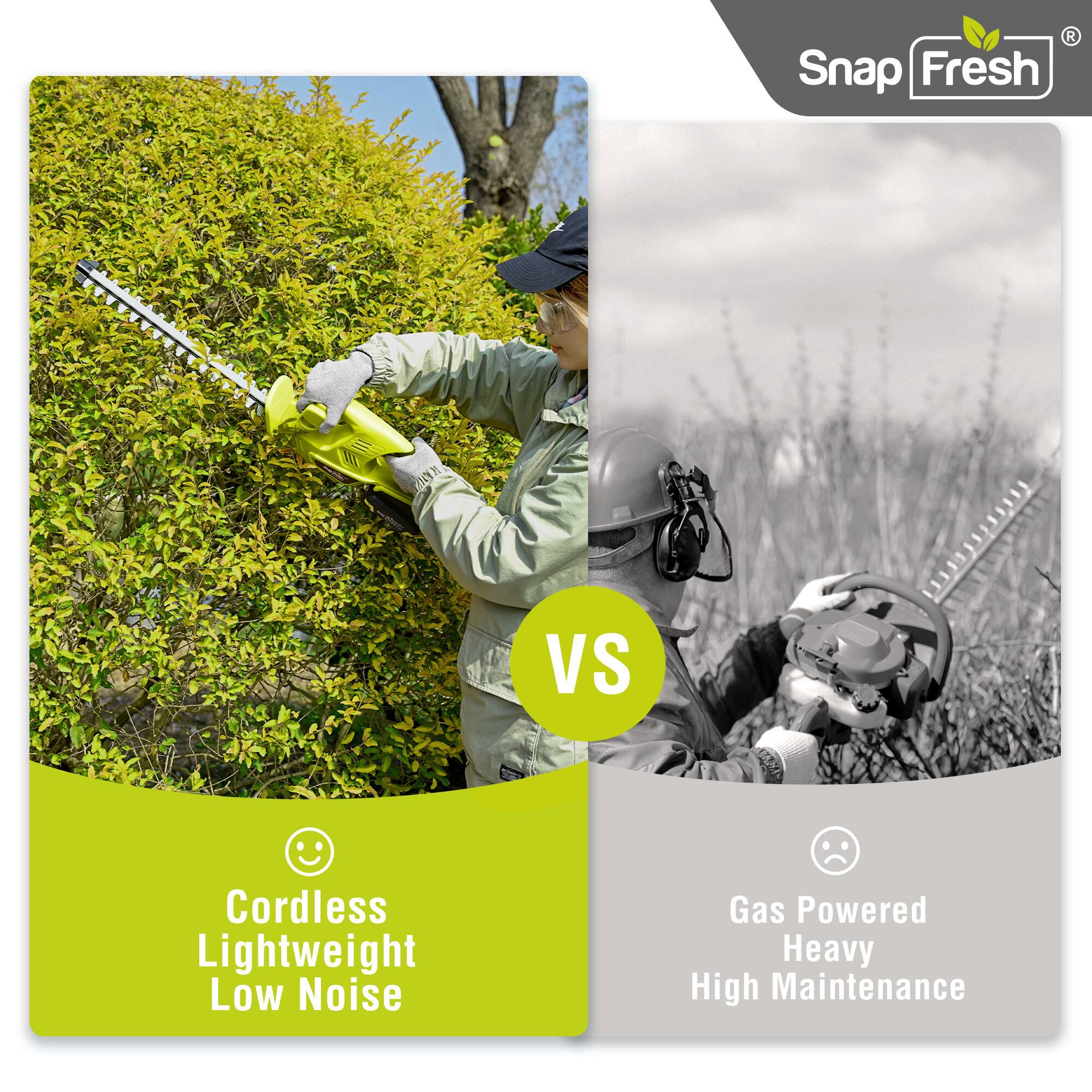 Snap Fresh VS Cordless Lightweight Low Noise Gas Powered Heavy High Maintenance