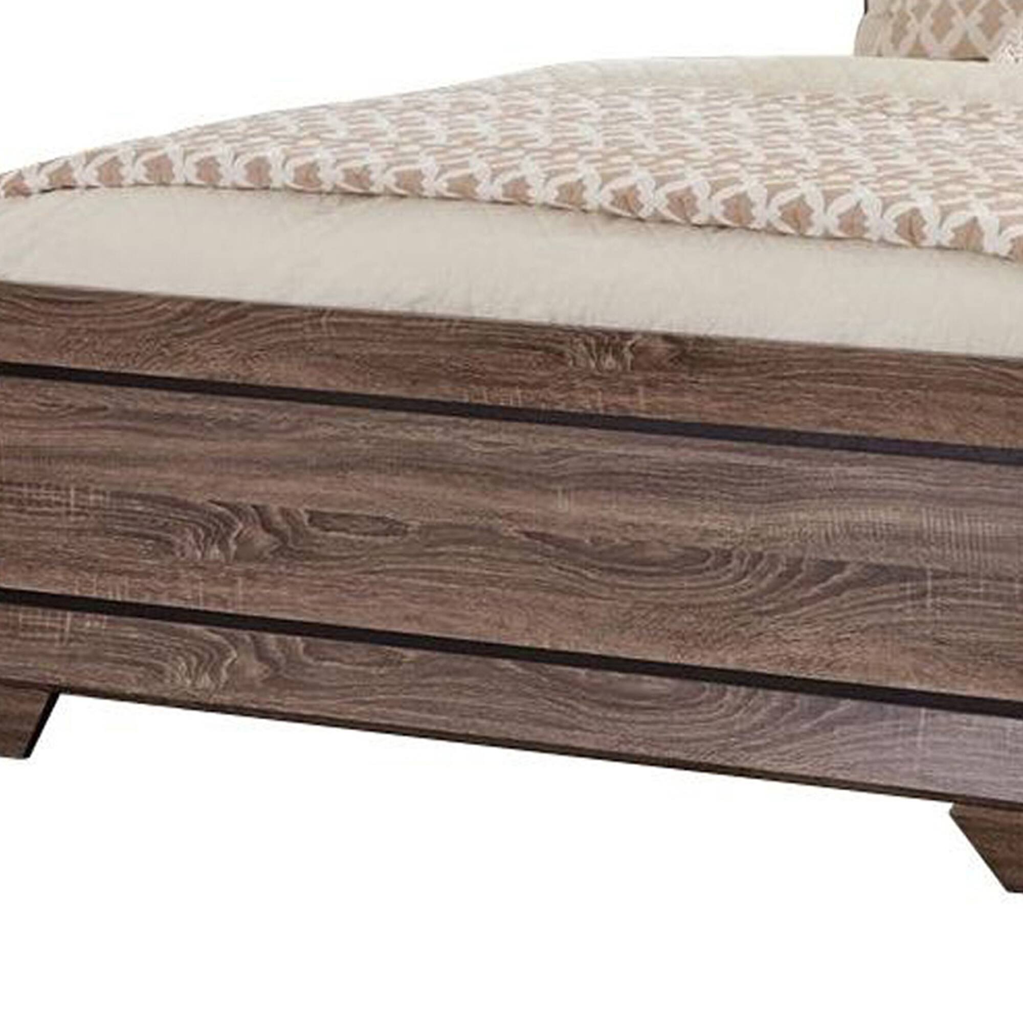 Alt View 3. Manhattan Lane - Transitional Style California King Bed with Plank Headboard - Brown.