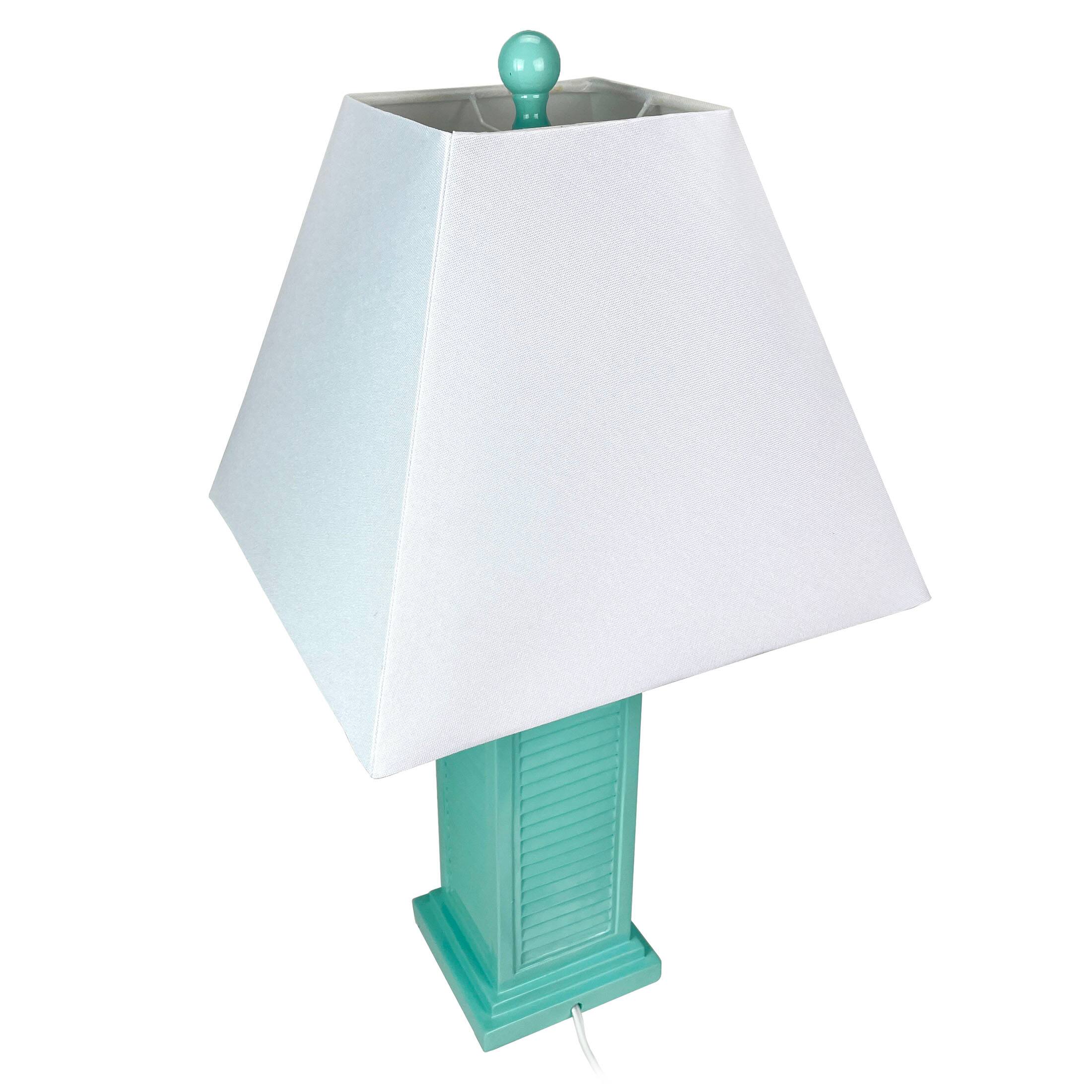 Alt View 8. Things2Die4 - Seafoam Green Shutter Table Lamp 24in Glossy Base 120V 60W Coastal Decor - Green.