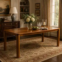 Loheer - Solid Rubber Wood Dining Table, Rectangular Table for 6 to 8, 70.28 in - Walnut