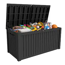 Yardgrace - 220 Gallon Outdoor Storage Box Waterproof Lockable Resin Deck Box , Patio Storage Bin for Accessories