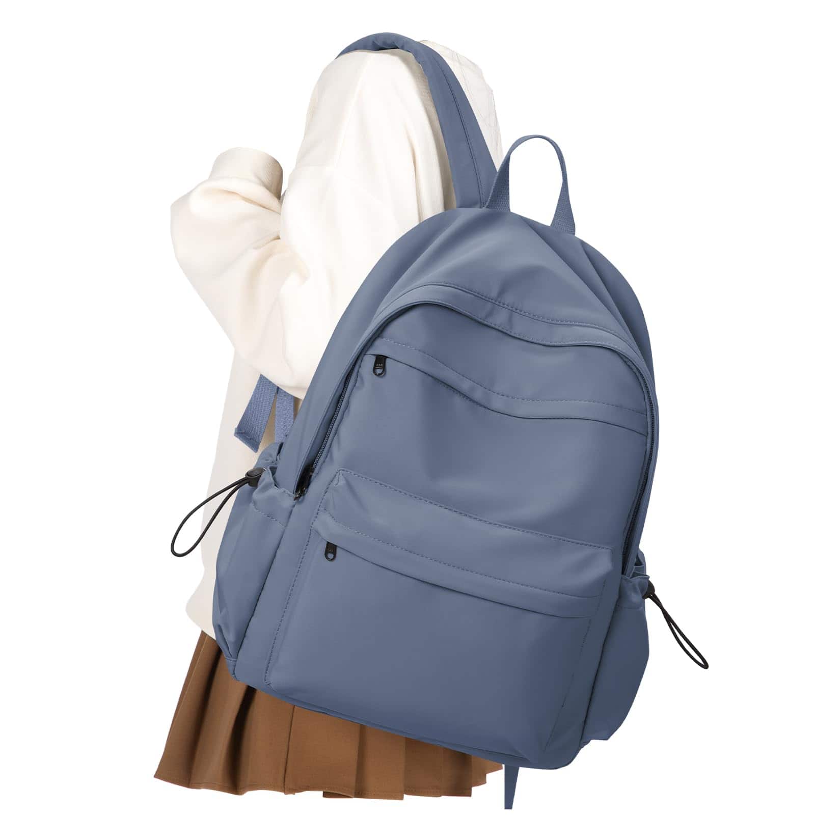 Cozy Serene - School Backpack Waterproof Cute Aesthetic Simple High Bag Lightweight Travel Casual Bookbag For Middle College Basic - A4-blue Purple