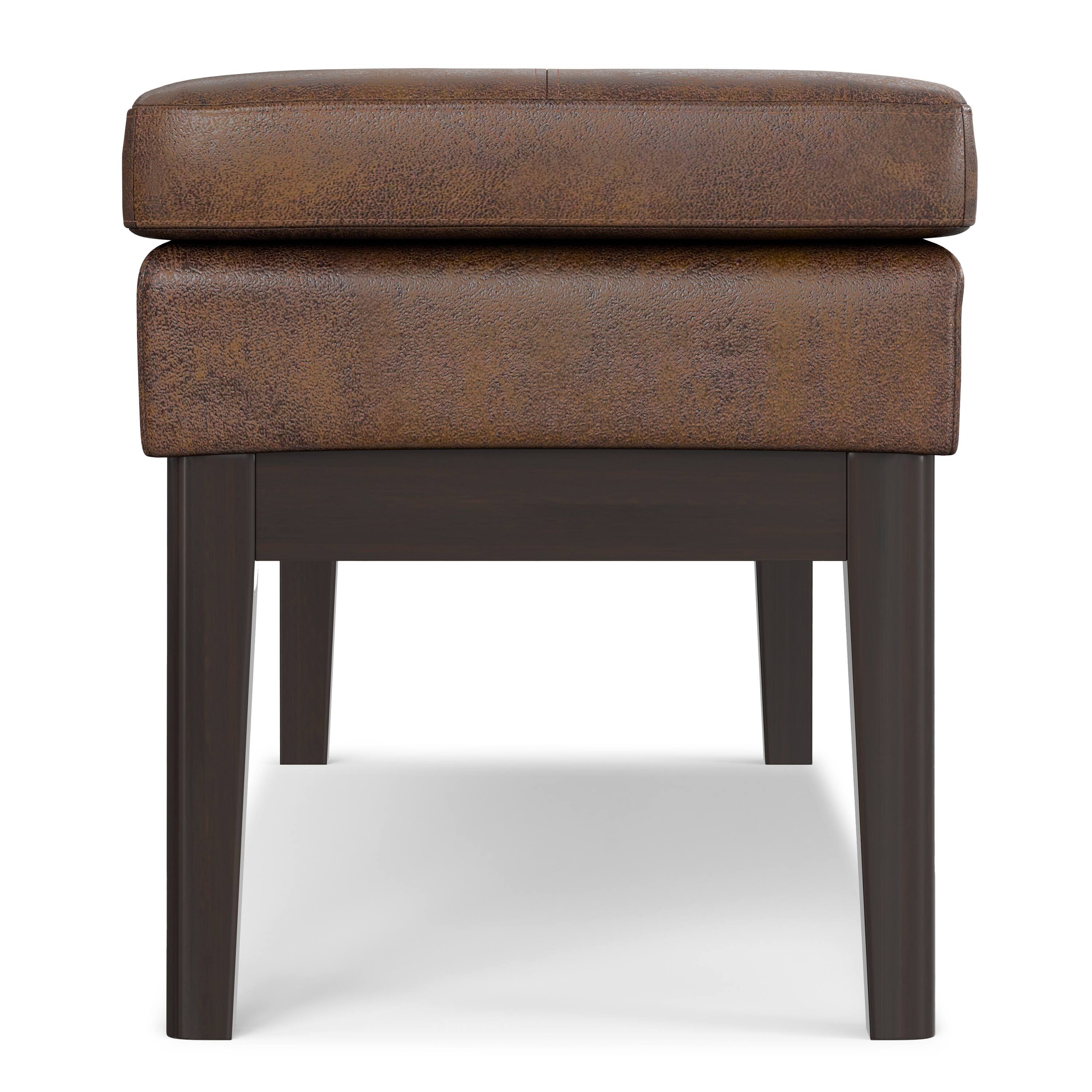 Alt View 1. Simpli Home - Carlson Ottoman Bench in Distressed Chestnut Brown - Distressed Chestnut Brown.