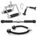 Front. Costway - 4 PCS Cable Machine Attachment Set V-Shaped Press Down Bar Double D Handle - Black/Silver.
