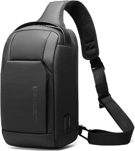 Vulpecula Spade - Man Sling Bag,Mens Sling Bags Crossbody - Black