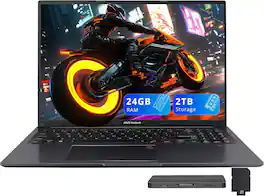ASUS - Vivobook 16" WUXGA Laptop,Intel i7-1355U,24GB RAM,1TB SSD+1TB Dock Set,Backlit Keyboard,Fingerprint,Win 11 - Black