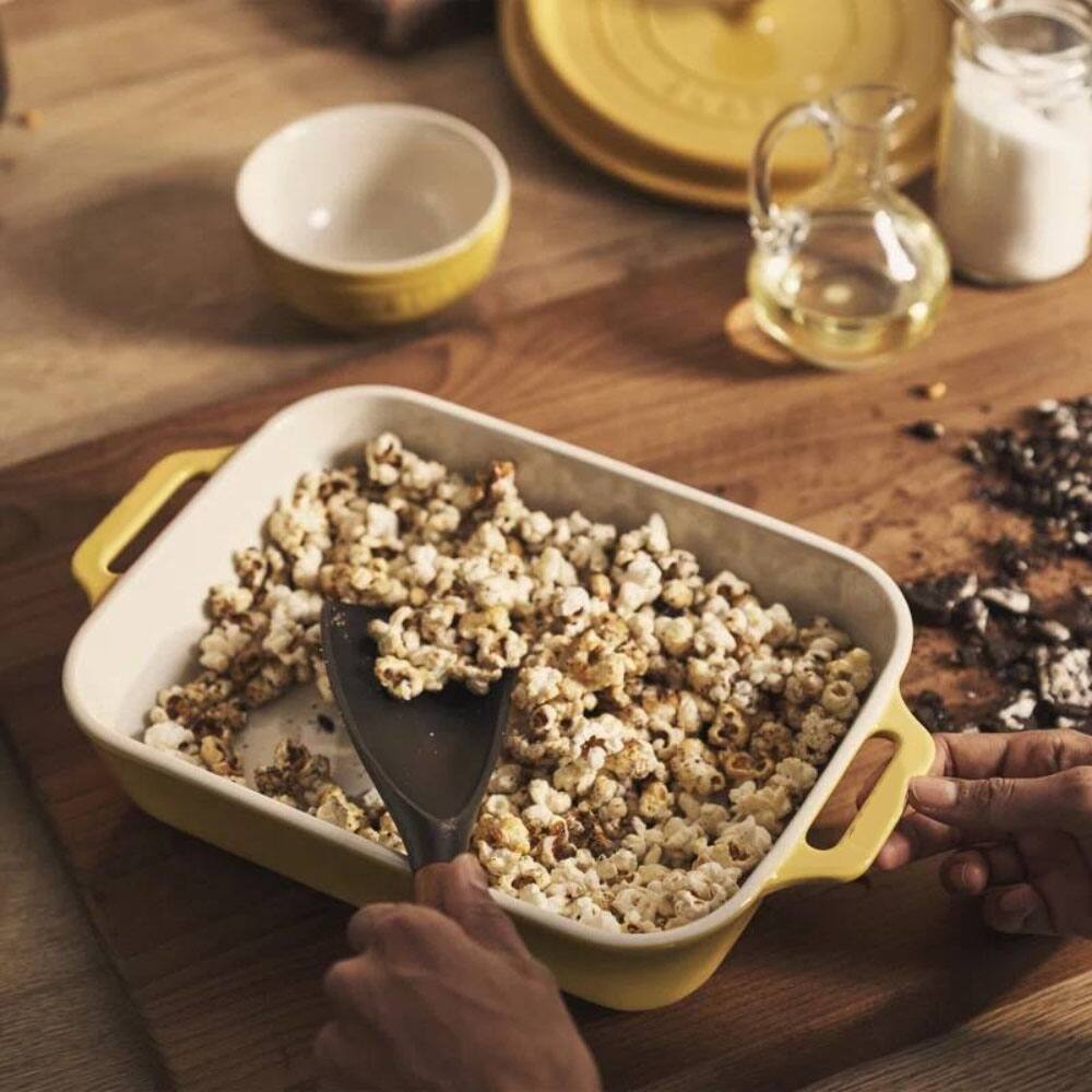 Left. SlickBlue - 2-Piece Oven-Safe Ceramic Baking Dish Set for Casseroles and Roasting - Yellow.