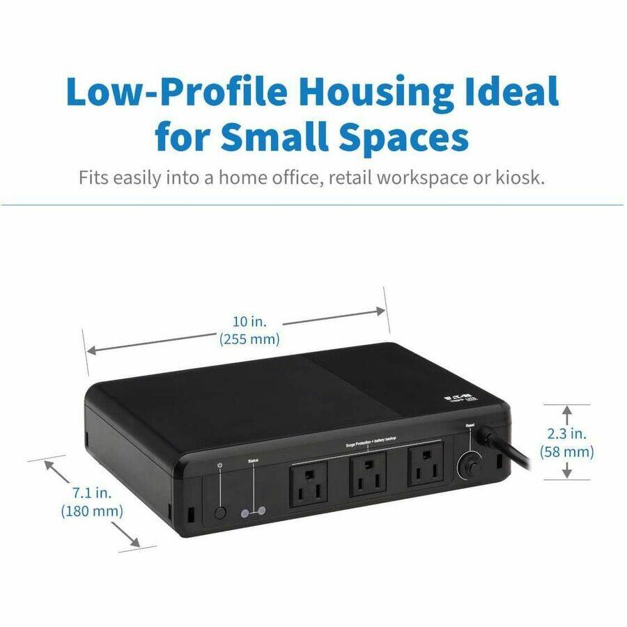Low-Profile Housing Ideal for Small Spaces  
Fits easily into a home office, retail workspace or kiosk.  

10 in. (255 mm)  
7.1 in. (180 mm)  
2.3 in. (58 mm)