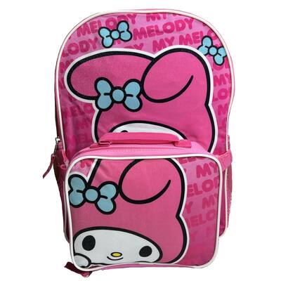 girls' school hello kitty backpack Sanrio Ribbon Medium locker loop Hello Kitty Hearts Glow-In-The-Dark Mackenzie