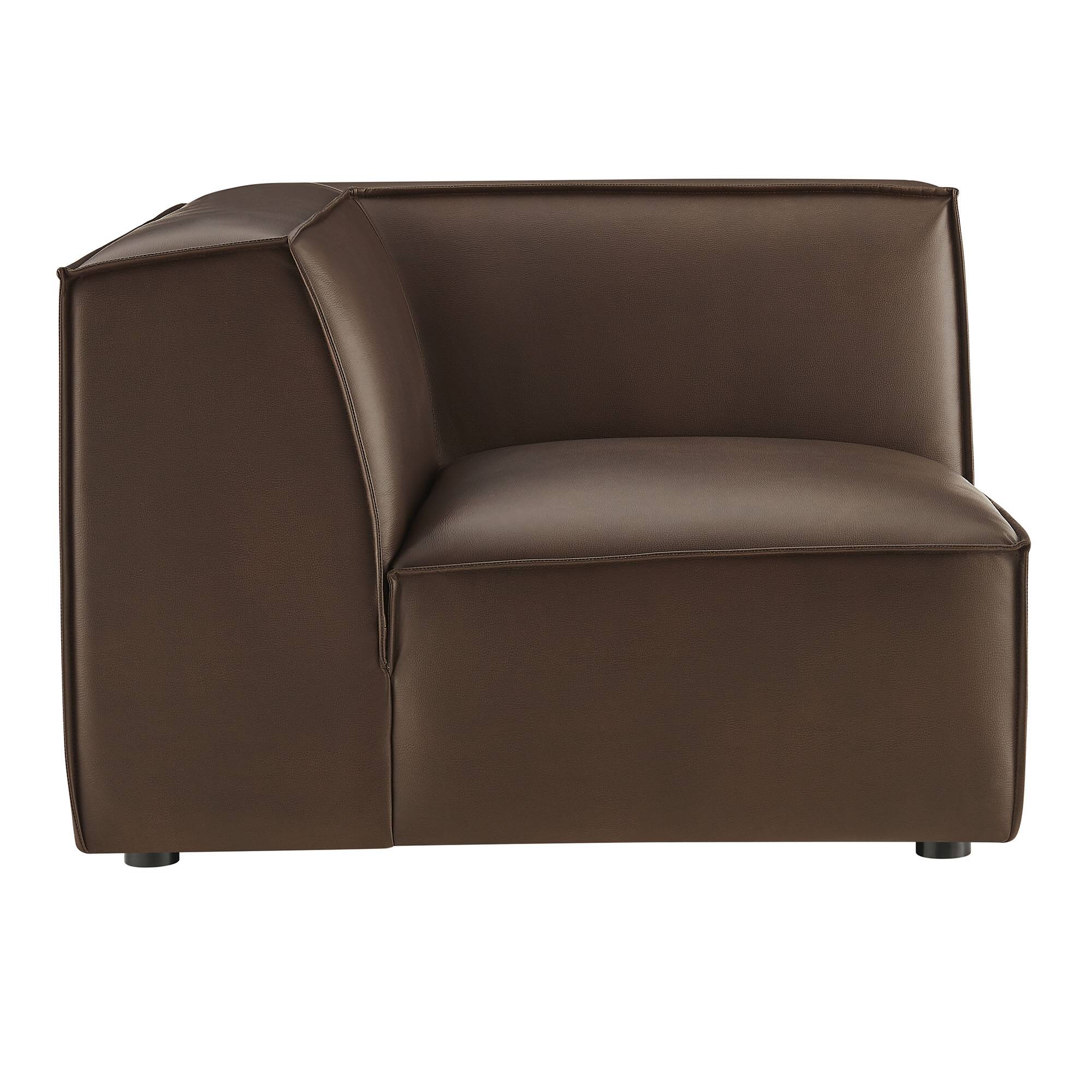 Alt View 5. Modway - Restore Vegan Leather Modular Corner Chair by Modway - Espresso.
