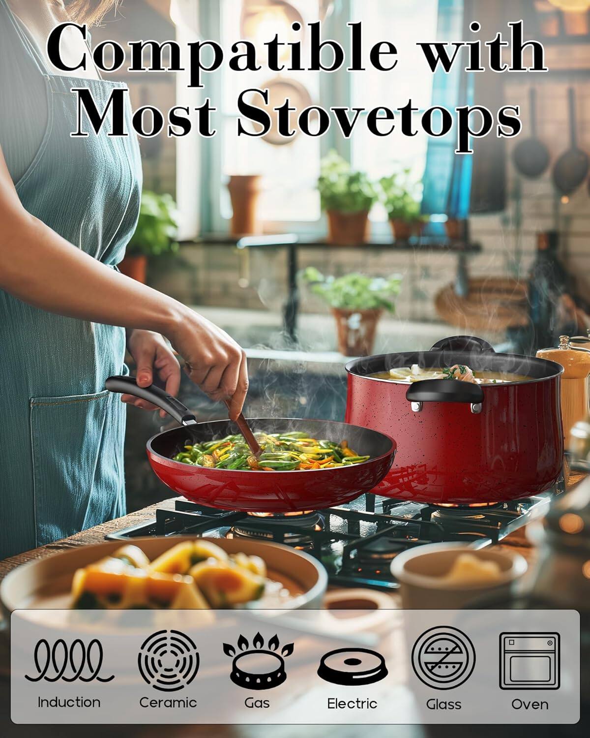 Compatible with Most Stovetops

2022 Induction Ceramic Gas Electric Glass Oven