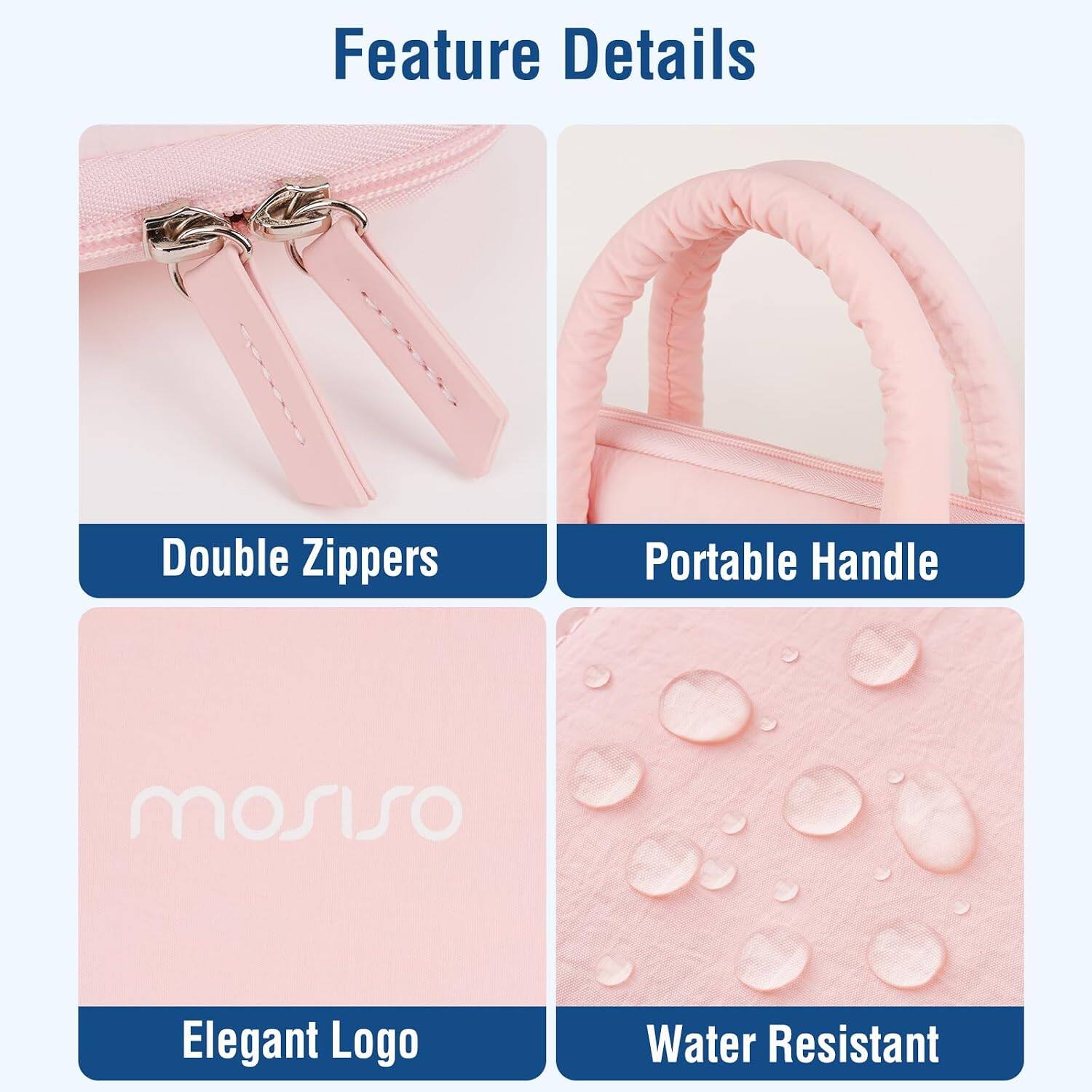 Feature Details

- Double Zippers
- Portable Handle
- Elegant Logo
- Water Resistant