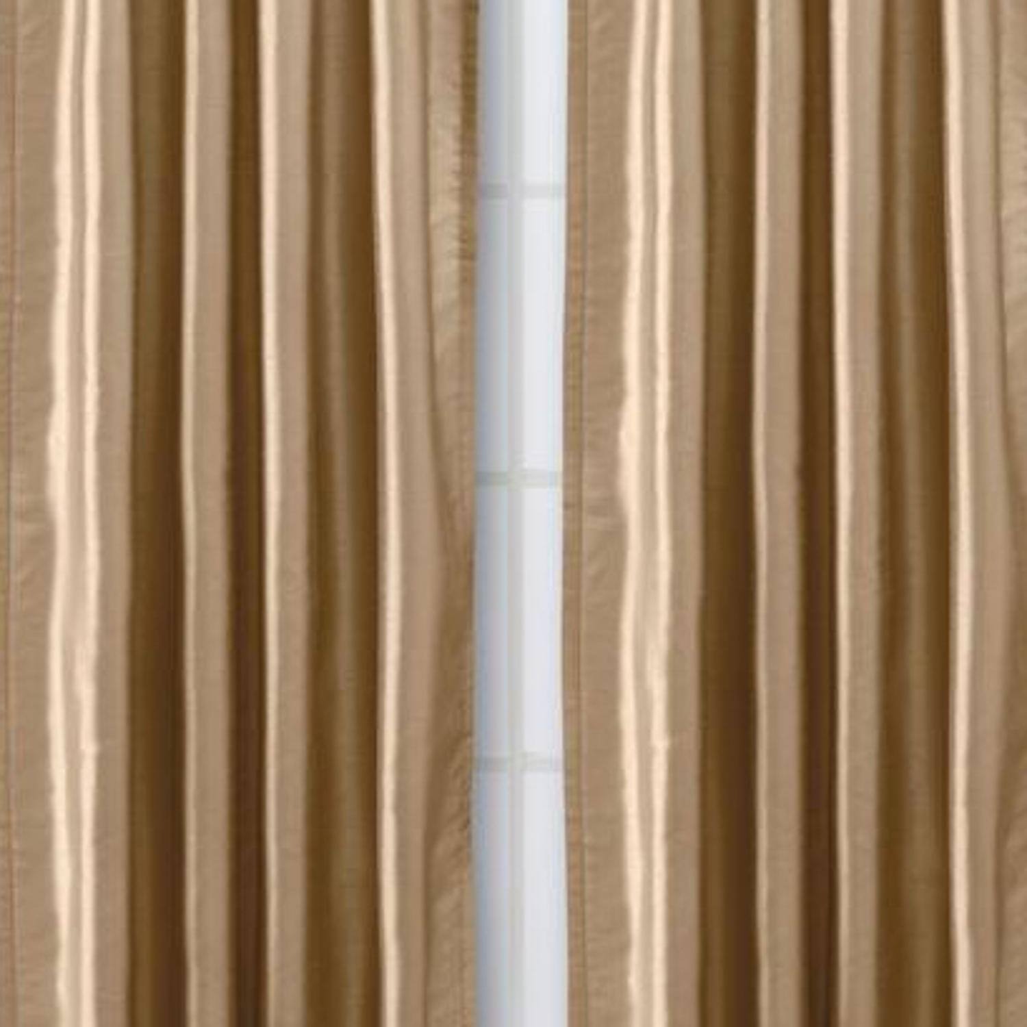 Left. Ellis Curtain - Ellis Curtain Luna Faux-Silk Rod Pocket/Back Tab Tailored Pairs - 100x84" Taupe - Light beige.