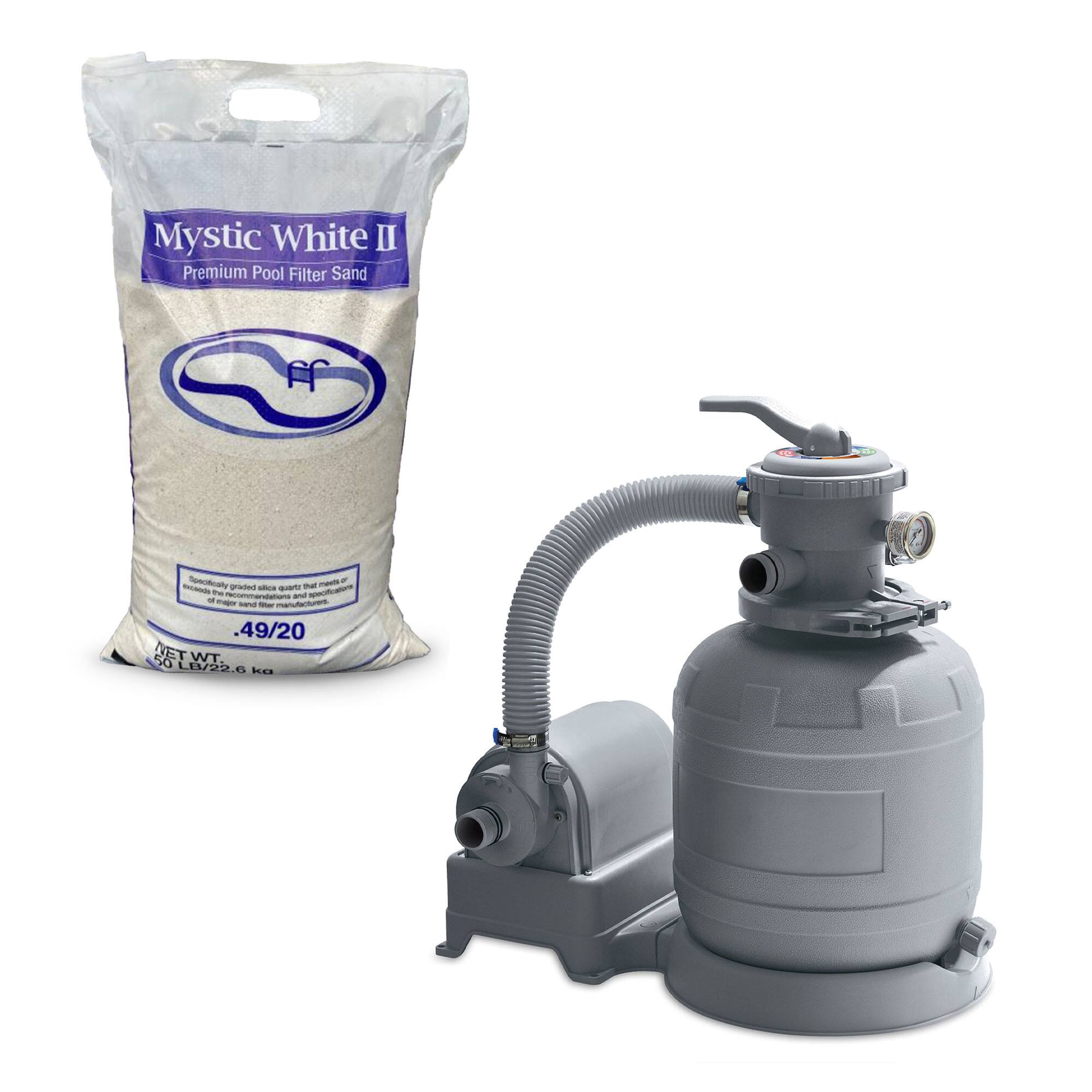 Mystic White II  
Premium Pool Filter Sand  

Superiorly ground silica quartz that meets the specifications of major sand filter manufacturers.  

.49/20  
NET WT. 50 LB/22.6 kg