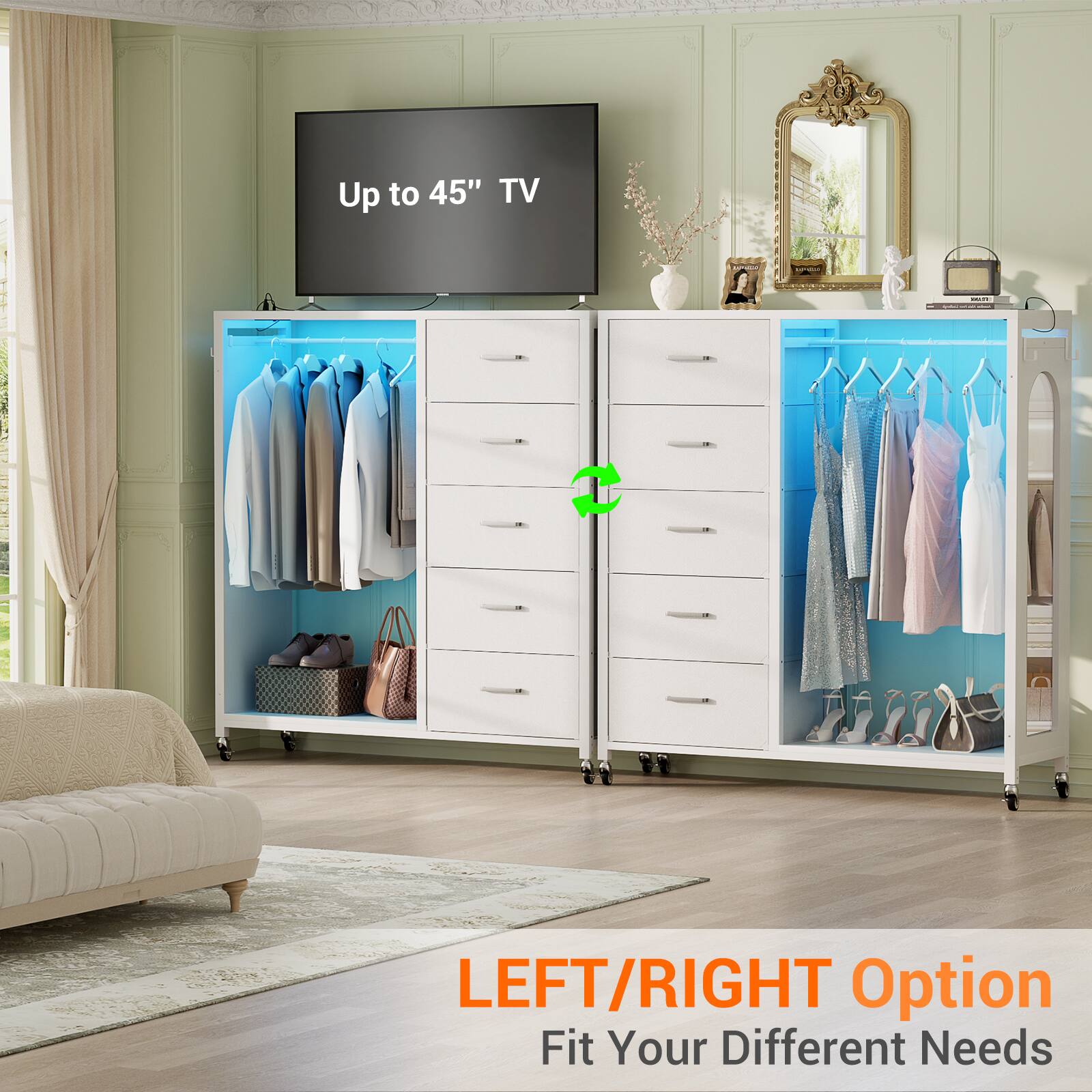 Up to 45" TV

LEFT/RIGHT Option
Fit Your Different Needs