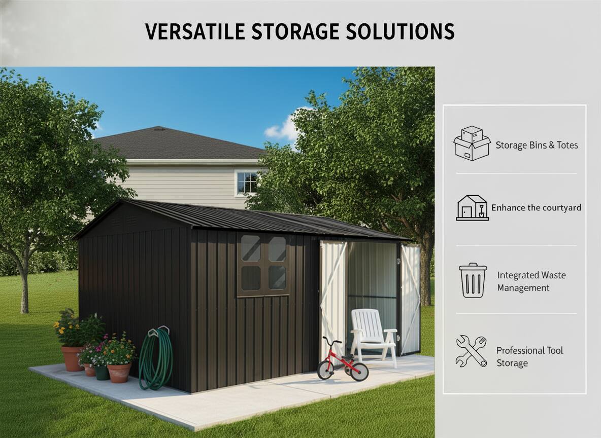 VERSATILE STORAGE SOLUTIONS

- Storage Bins & Totes
- Enhance the courtyard
- Integrated Waste Management
- Professional Tool Storage