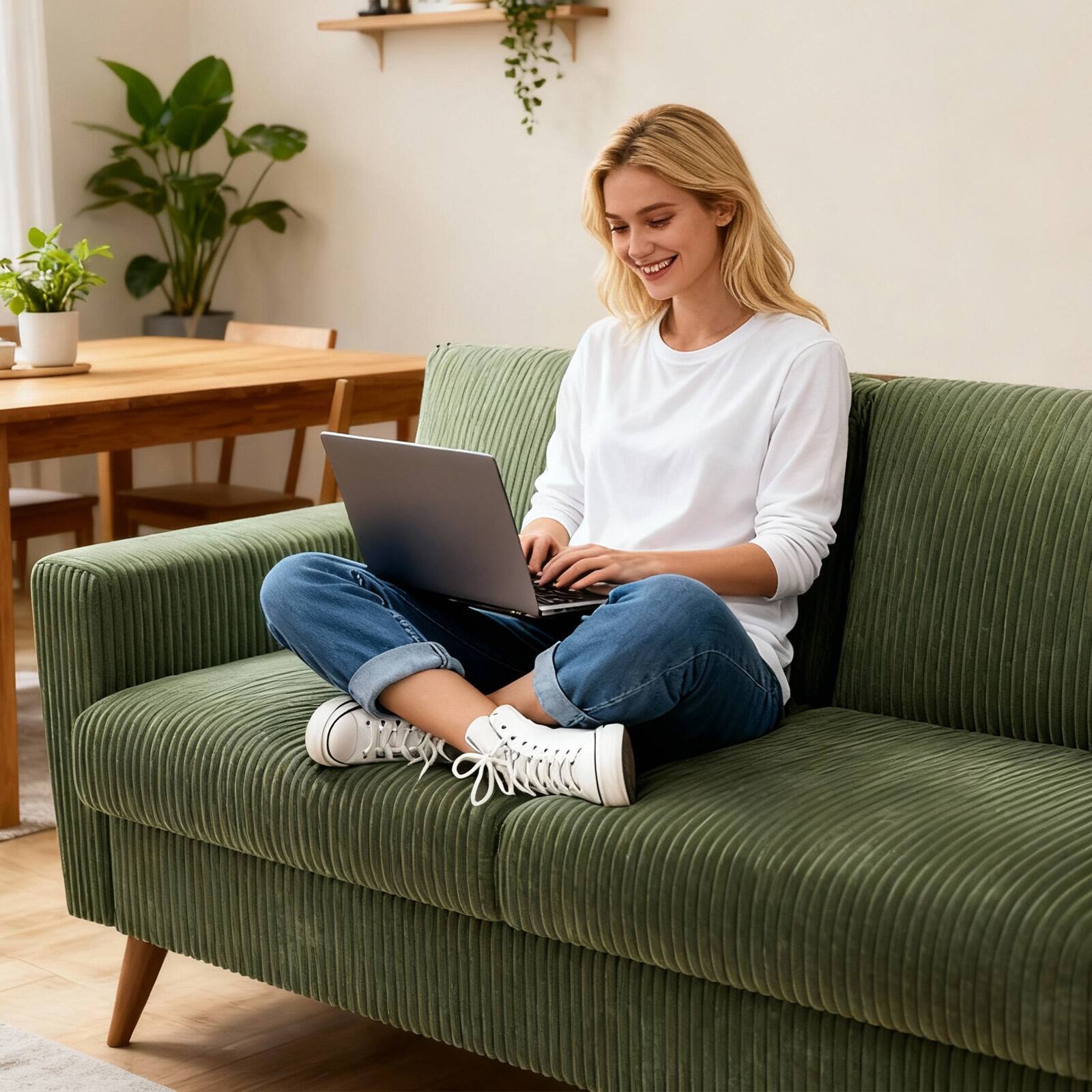 Left. Vipbear - Vipbear 68" Sofa Couch Comfy Loveseat with Spring Cushion Solid Wood Green+corduroy - Green.