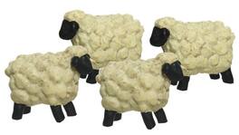 BreeBe - 4/Set Mini Resin Folkart Sheep - White, Black