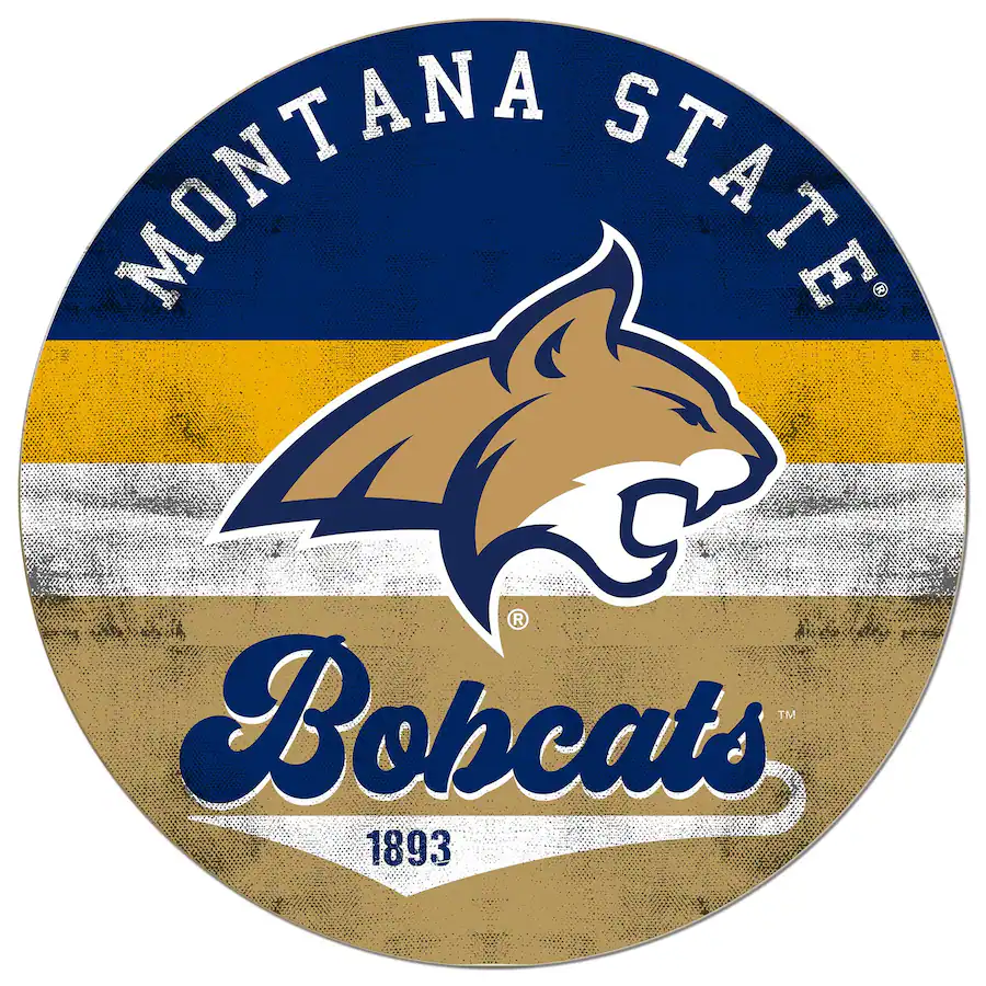 Mt Status Jardine Montana State Bobcats 20'' x 20'' Retro Logo Circle Sign Navy ...