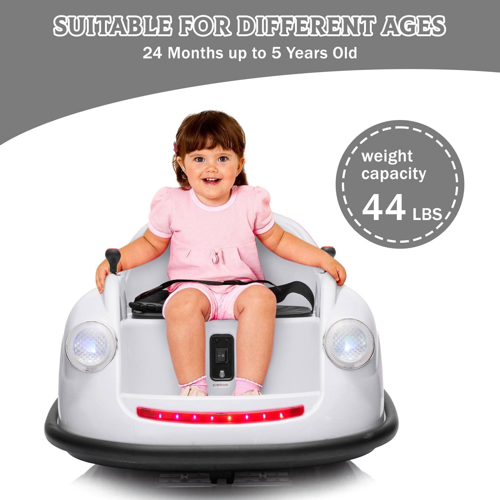 SUITABLE FOR DIFFERENT AGES  
24 Months up to 5 Years Old  

weight capacity  
44 LBS