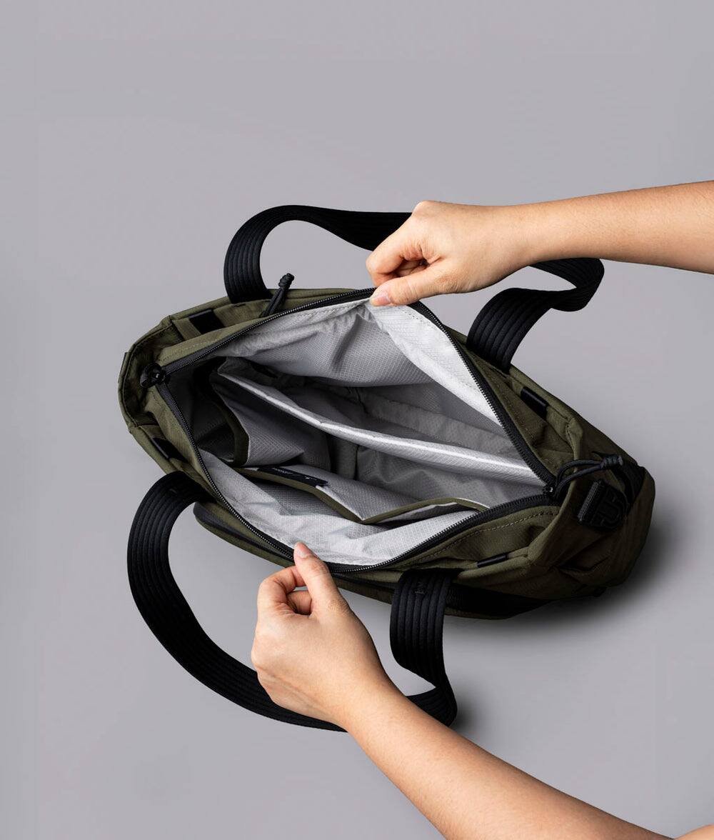 Alt View 6. ALPAKA - Bravo Tote V2 Laptop Tote for Work & Travel, Fits 14” MacBook Pro - Green Axoflux 400D.