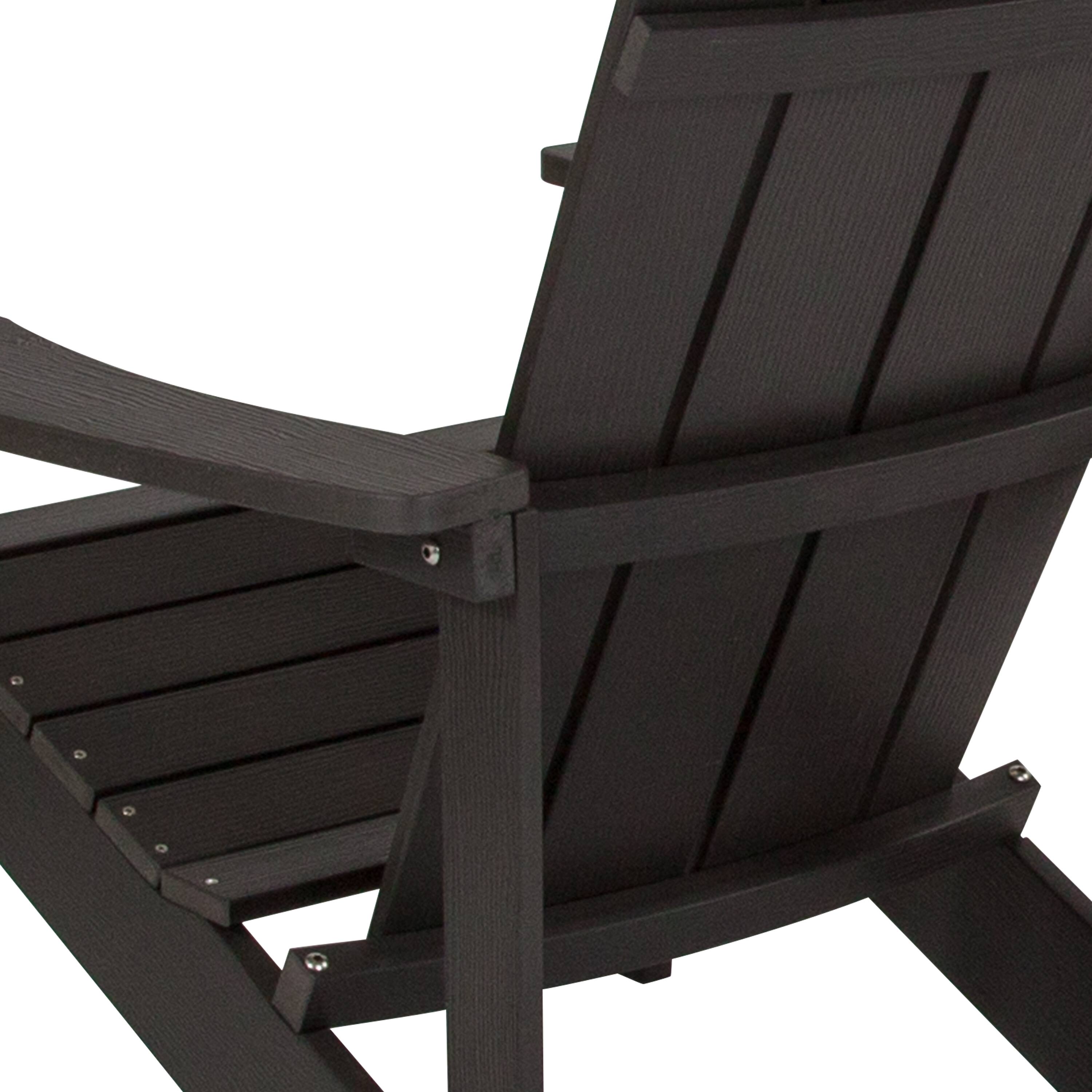 Alt View 10. Emma + Oliver - 4 Pack Outdoor All-Weather Poly Resin Wood Adirondack Chairs - Slate Gray.