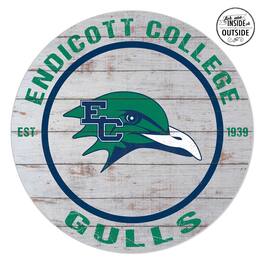 Jardine - Endicott College 20'' x 20'' Indoor/Outdoor Weathered Circle Sign - White