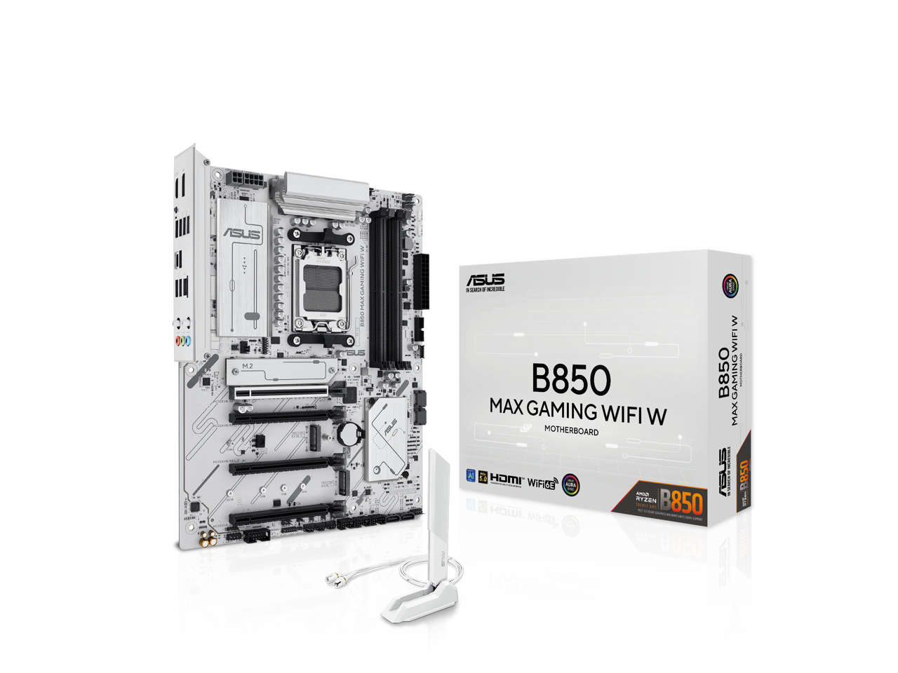 ASUS B850 MAX GAMING WIFI W  
MOTHERBOARD  

AMD Ryzen 7000 Series  
B850  
B820  

WiFi 6E  
2.5G LAN  
Optimized for Intel® Core™  
Optimized for AMD Ryzen™  

M.2  
PCIe 5.0 x16  
PCIe 4.0 x4  
PCIe 4.0 x1  
USB 3.2 Gen 2x2  
USB 3.2 Gen 1  
USB 2.0  
HDMI 2.1  
DisplayPort 1.4  
Audio Jacks  
Fan Headers  
RGB Headers  
Q-LED  
BIOS FlashBack  
Q-Code LED  
Q-Flash Plus  
Q-Flash  
Q-Flash Express  
Q-Flash  
Q-Flash Express  
Q-Flash  
Q-Flash Express  
Q-Flash  
Q-Flash Express  
Q-Flash  
Q-Flash Express  
Q-Flash  
Q-Flash Express  
Q-Flash  
Q-Flash Express  
Q-Flash  
Q-Flash Express  
Q-Flash  
Q-Flash Express  
Q-Flash  
Q-Flash Express  
Q-Flash  
