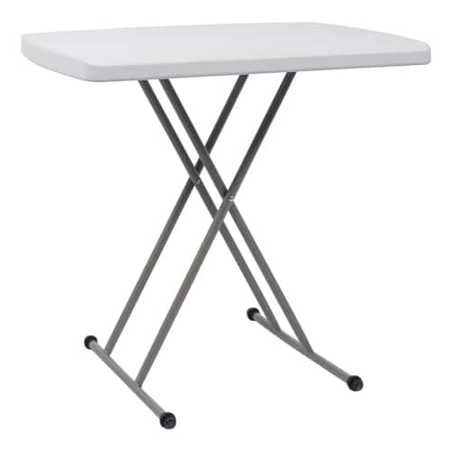 Winado - 28in H Foldable Portable Camping Side Table, Plastic Laptop TV Tray Dinner Table with Adjustable Height for Home Indoor - White
