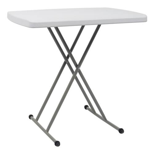 Front. Winado - 28in H Foldable Portable Camping Side Table, Plastic Laptop TV Tray Dinner Table with Adjustable Height for Home Indoor - White.