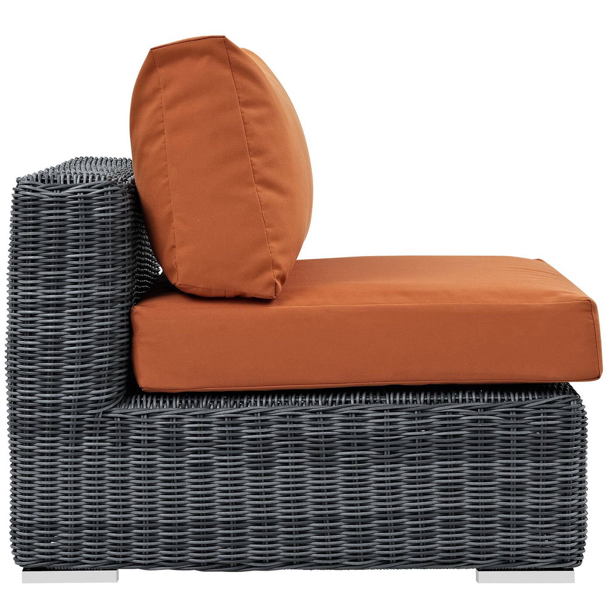 Angle. Modway - Summon Outdoor Patio Sunbrella® Armless by Modway - Canvas Tuscan.