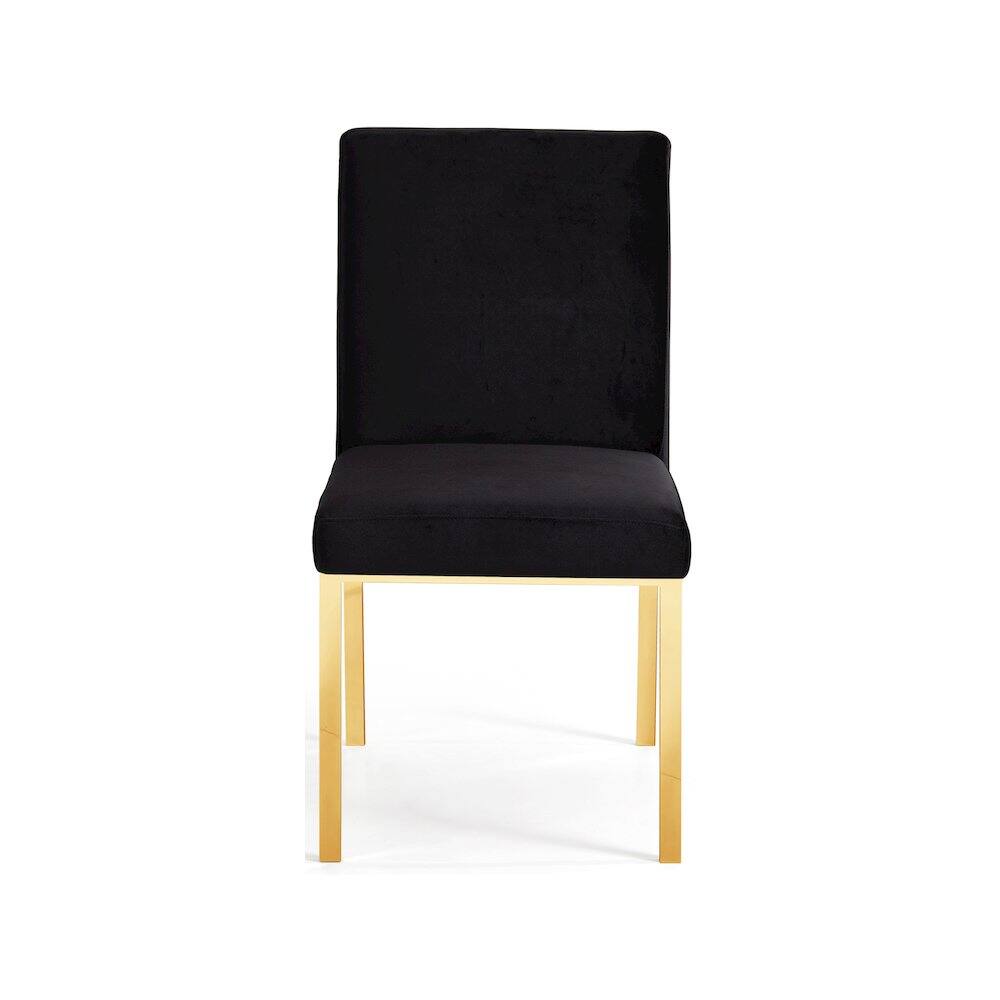 Alt View 2. Meridian Furniture - Opal Black Velvet Dining Chair, Set of 2 - Black.