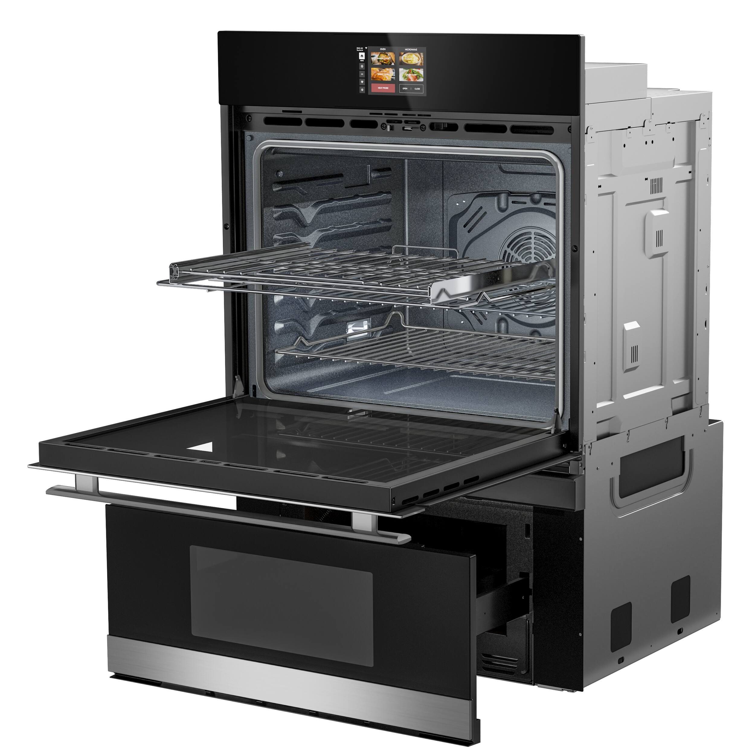 Alt View 2. Sharp - 30 In Smart Convection Wall Oven and Microwave Drawer Combination for Single Cutout with Alexa Compatibility (SWB3085HS) - Stainless Steel.