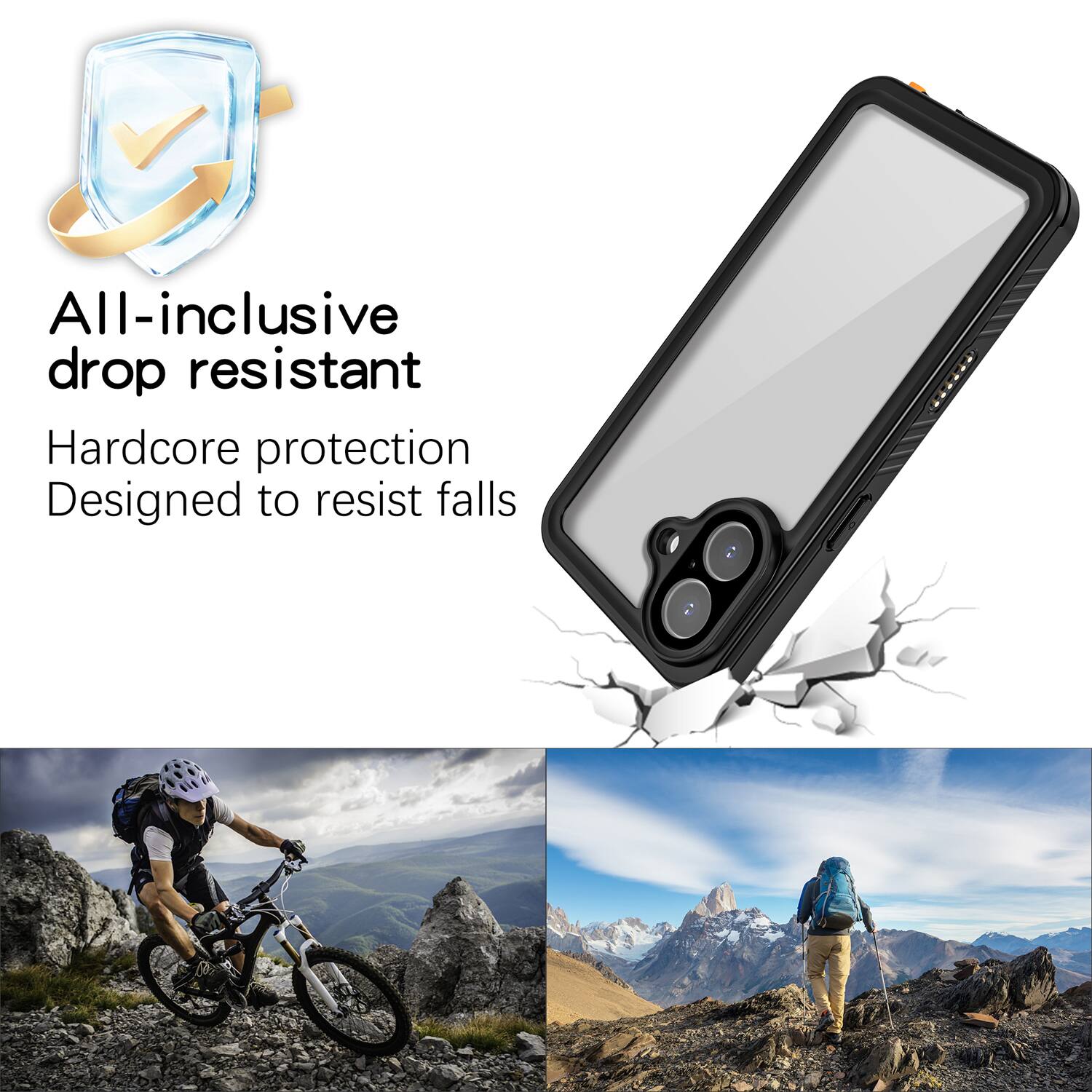 All-inclusive drop resistant  
Hardcore protection  
Designed to resist falls
