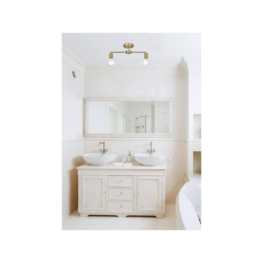 Alt View 1. Living District - Zane 21.5 Inch Flush Mount Ceiling Light in Satin Gold - Satin Gold.