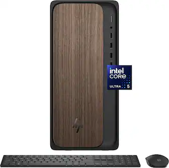 HP - OmniDesk Desktop - Intel Core Ultra 5 225 - 8GB DDR5 Memory - 512GB SSD - Dark Wood