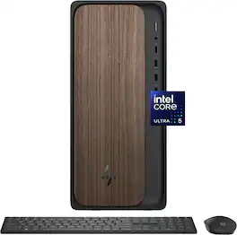 HP - OmniDesk Desktop - Intel Core Ultra 5 225 - 8GB DDR5 Memory - 512GB SSD - Dark Wood