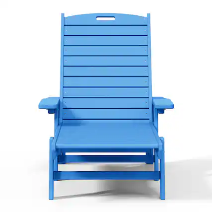Front. WestinTrends - WestinTrends Malibu Poly Reclining Chaise Lounge - Pacific Blue.