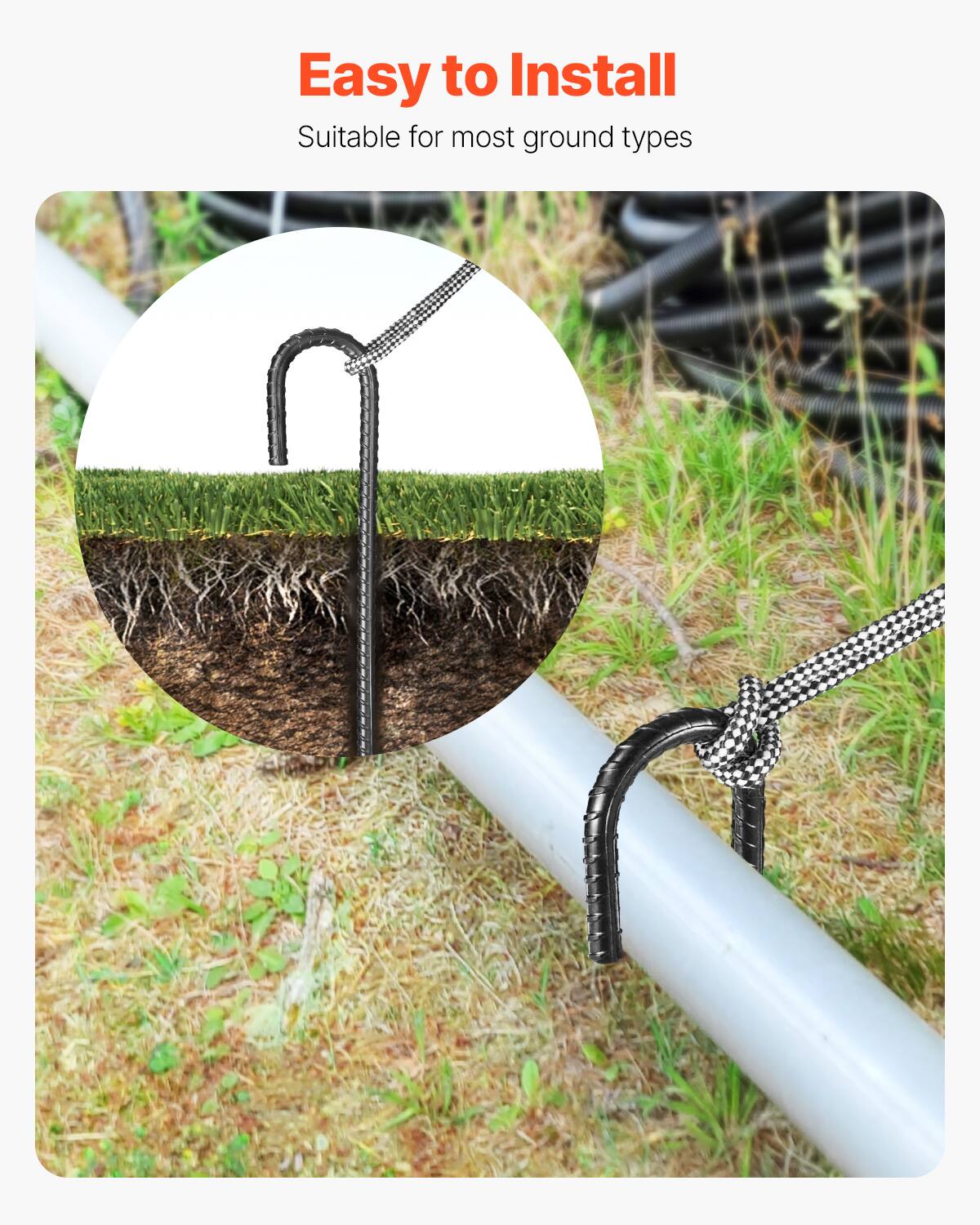Easy to Install  
Suitable for most ground types