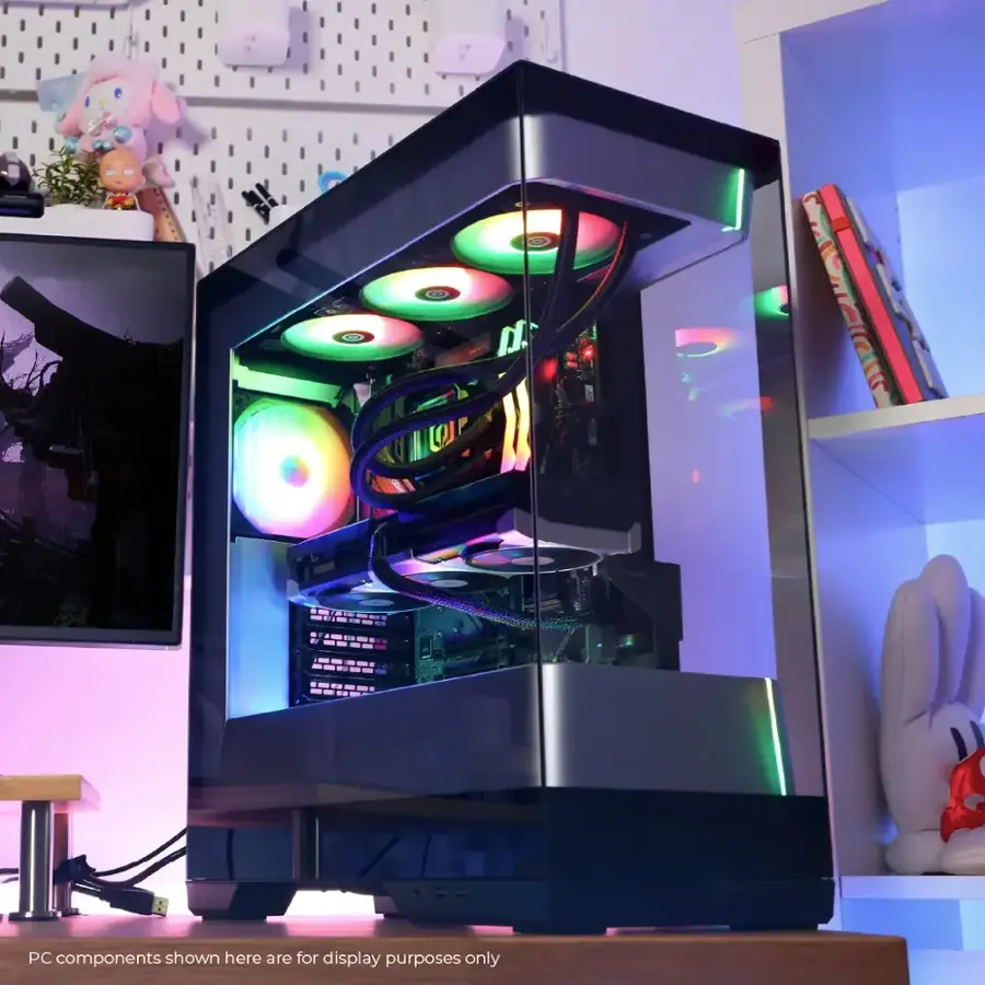 The PC components shown here are for display purposes only.