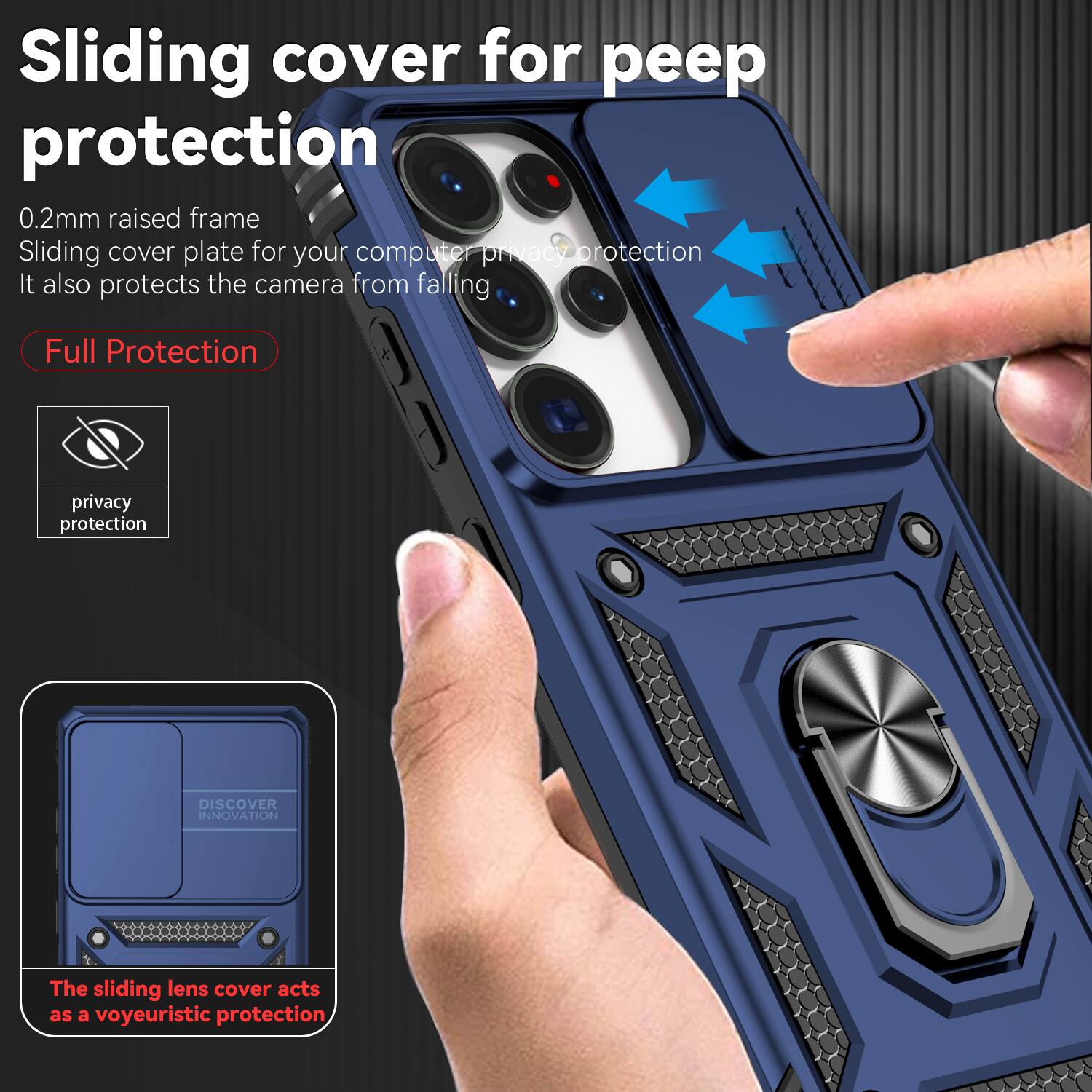 Sliding cover for peep protection

0.2mm raised frame
Sliding cover plate for your computer privacy protection
It also protects the camera from falling

Full Protection

privacy protection

DISCOVER INNOVATION

The sliding lens cover acts as a voyeuristic protection
