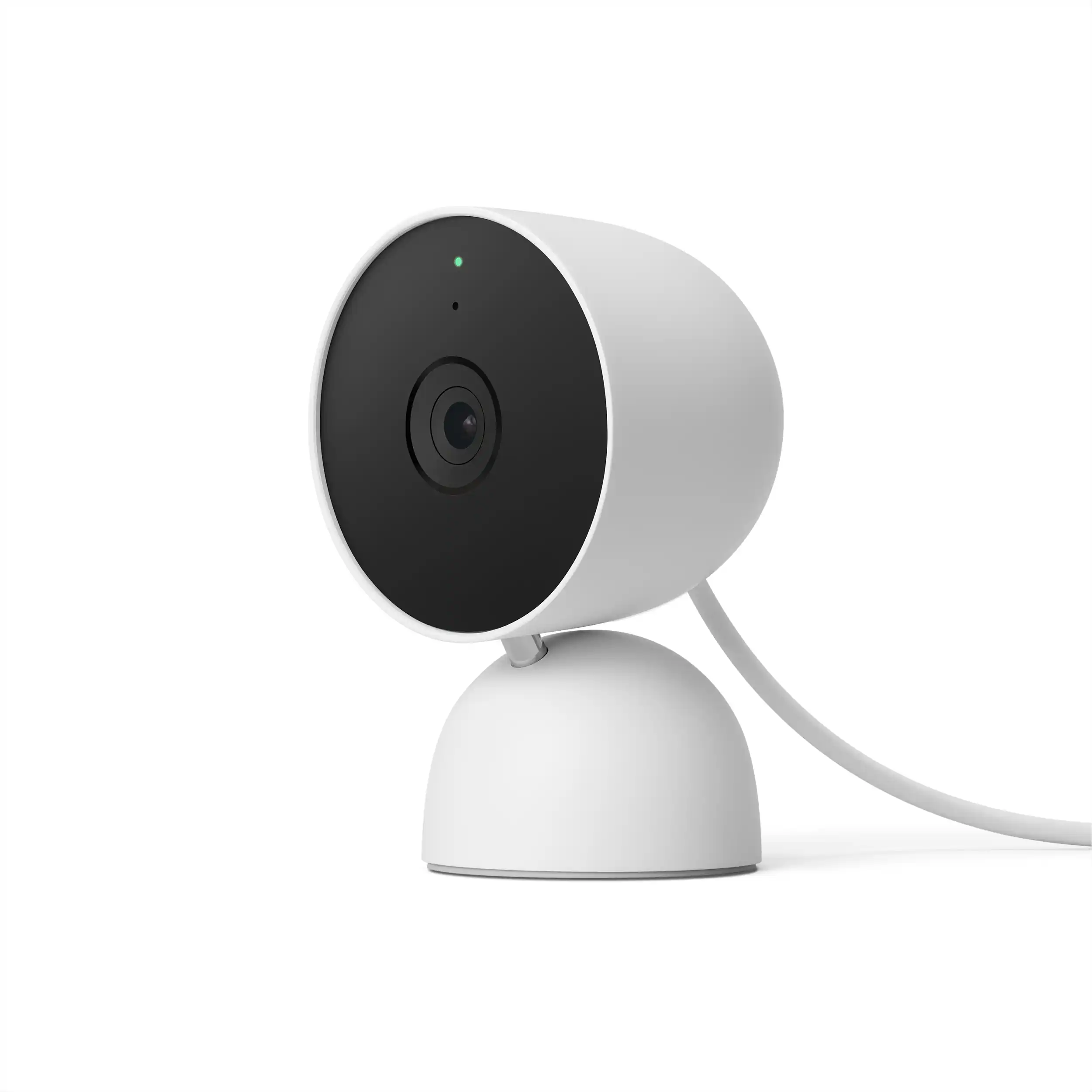 Front. Google - Nest Cam Indoor Wired Security Camera - Snow.
