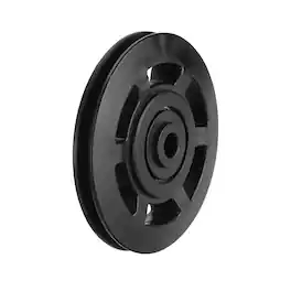 Unique Bargains - 95mm/3.74" Nylon Bearing Gym Pulley Wheel, Steel Shaft, for Cable Machine/Garage Door/Home Exercise - Black