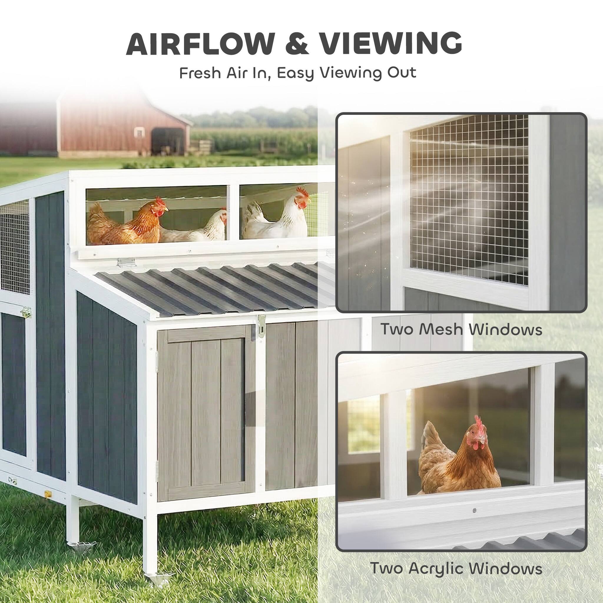AIRFLOW & VIEWING  
Fresh Air In, Easy Viewing Out  

Two Mesh Windows  
Two Acrylic Windows